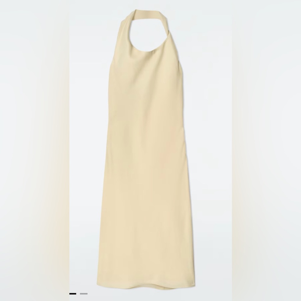COS

TWISTED LINEN-BLEND HALTERNECK DRESS